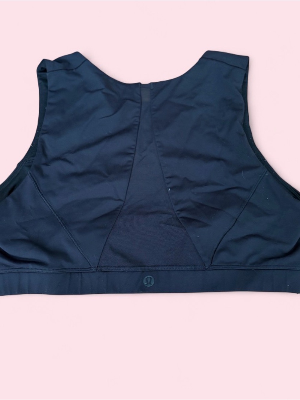 Lululemon Black High Neck Mesh Sports Bra | Women’s Large | No Padding